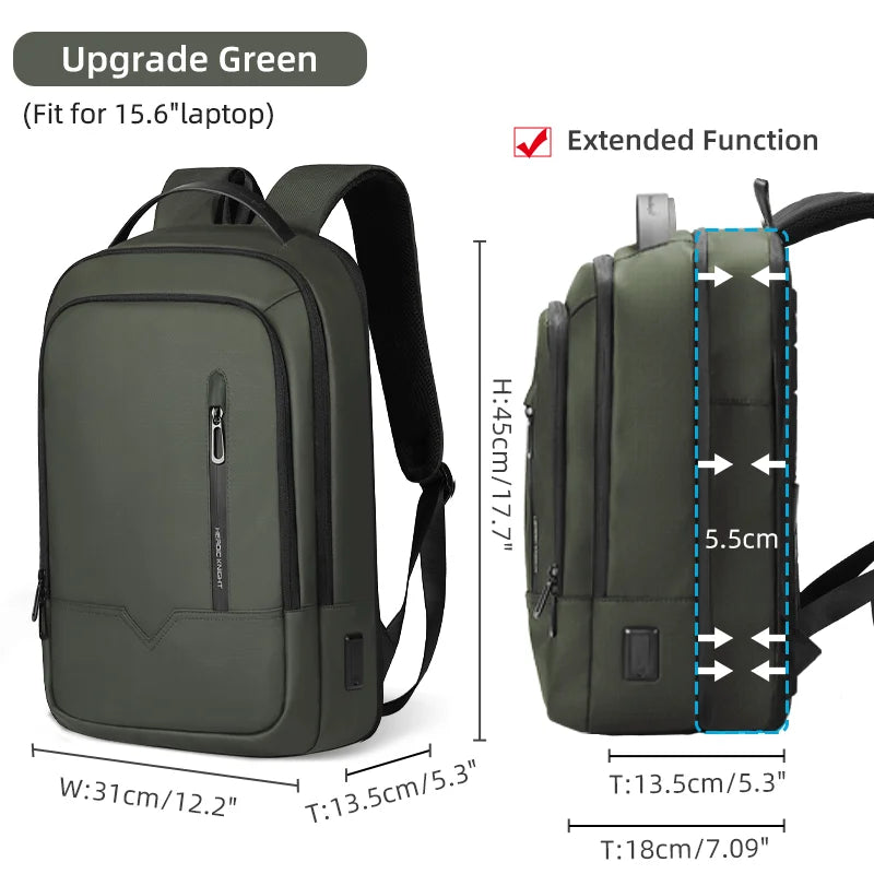 Slim Man Laptop Backpack Waterproof School Bag with USB Charging for Boys Teenagers Luxury Backpack Men on Work