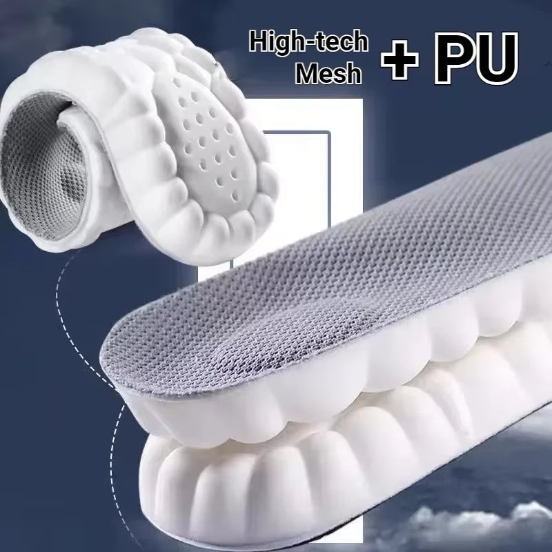 4D Sports Massage Insoles for Adults High Elastic Soft Deodorization Massage Running Football Orthopedic Shoe Pads Unisex