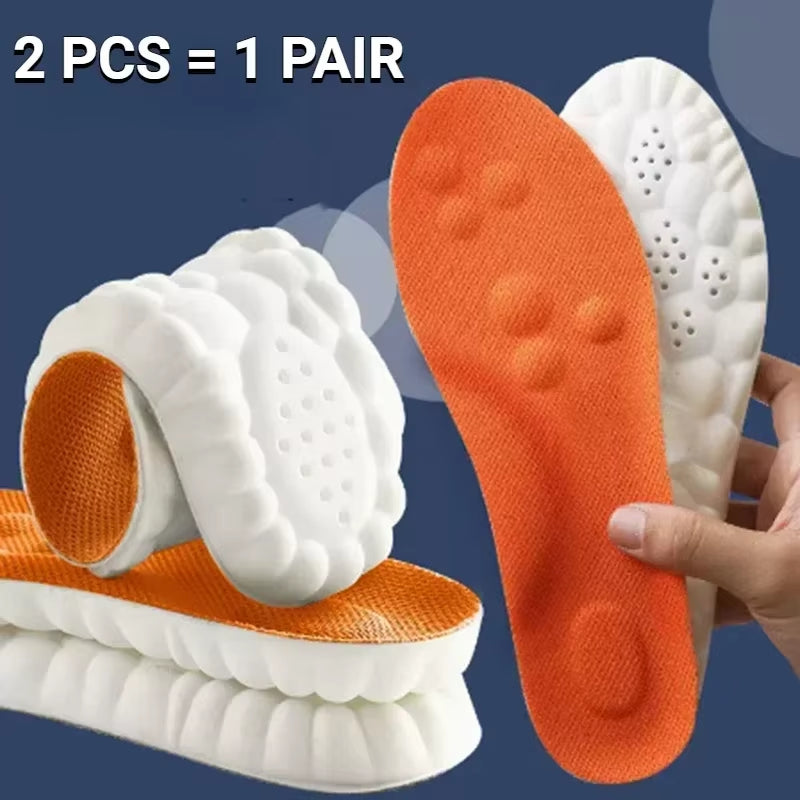 4D Sports Massage Insoles for Adults High Elastic Soft Deodorization Massage Running Football Orthopedic Shoe Pads Unisex