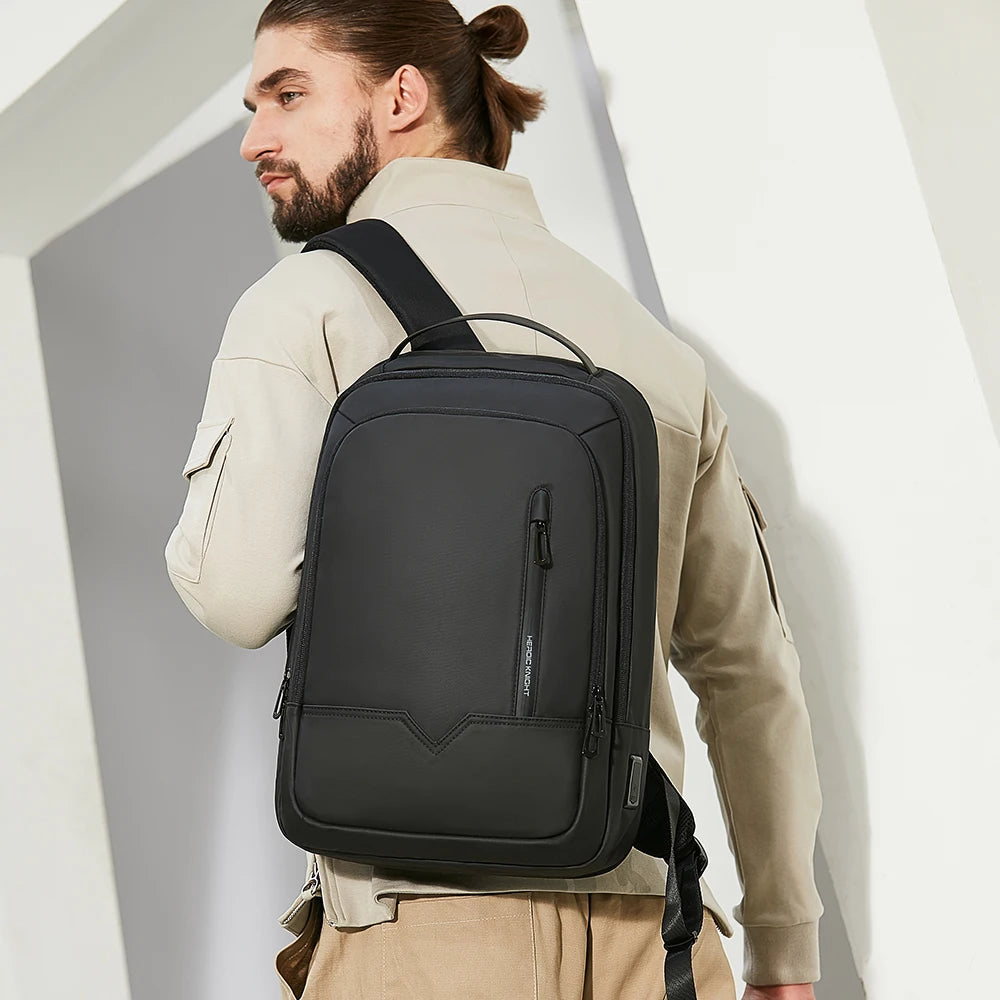 Slim Man Laptop Backpack Waterproof School Bag with USB Charging for Boys Teenagers Luxury Backpack Men on Work