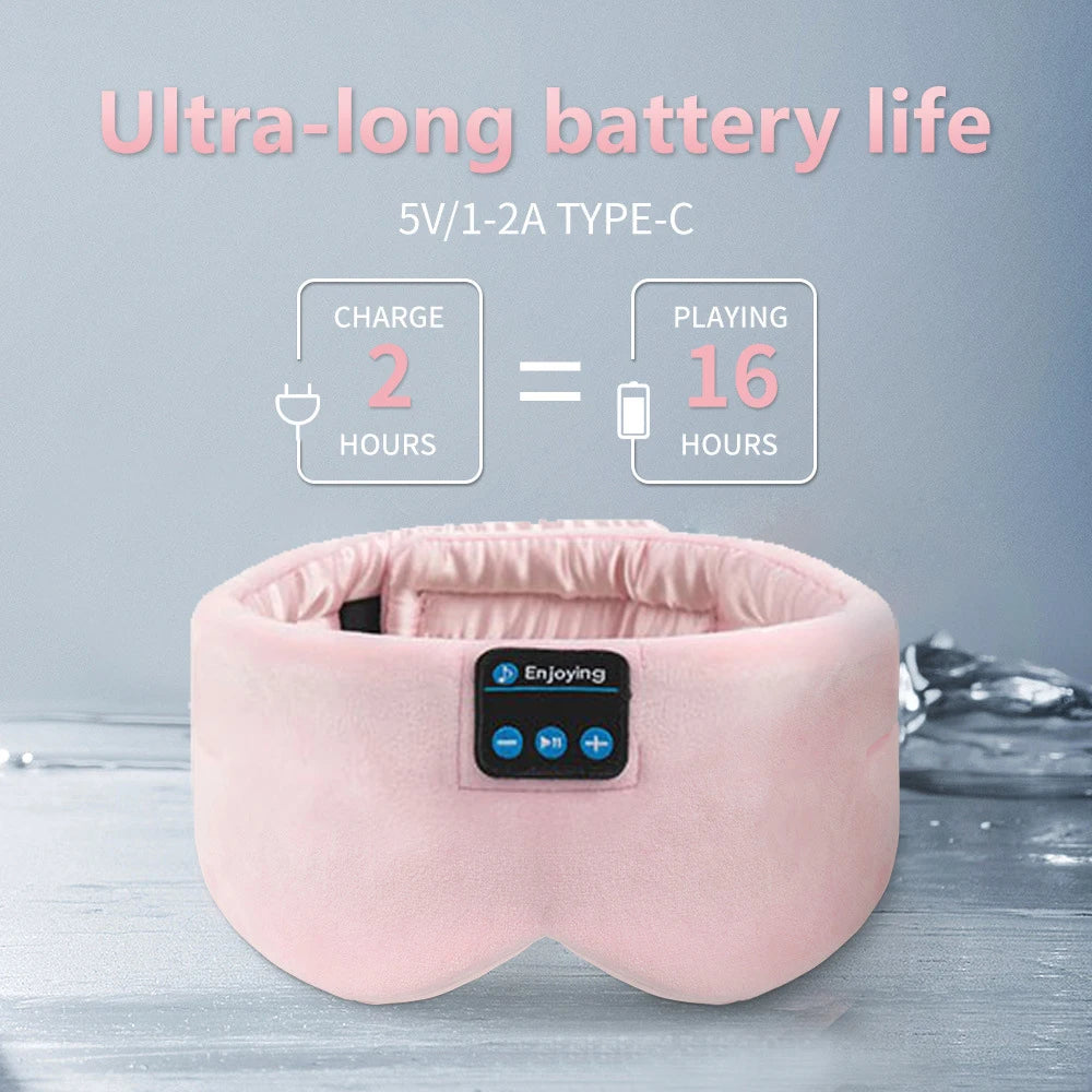 Soft Sleep Mask Bluetooth Wireless Headphones Sleeping Headphones Adjustable Music Eye Mask Silk for Sleeping Mask Eyemask Sleep