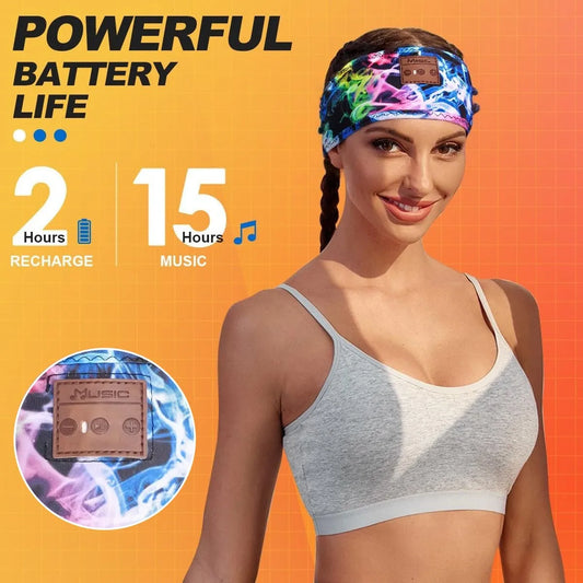 Wireless Bluetooth Music Eye Mask Sports Headband Anti-Noise Headphones Talk Running Yoga Music Headwear Wireless Sleep Headphon