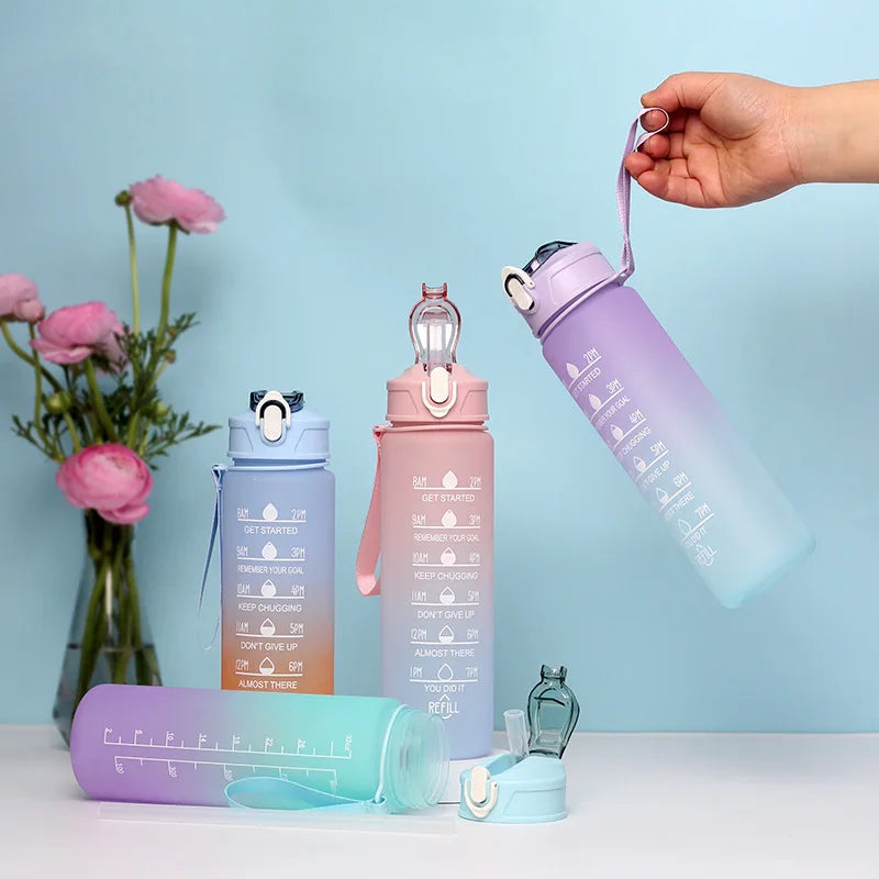 Large Capacity Sports Water Bottle Portable Outdoor Travel Cup Camping Gym Fitness Equipment Plastic Design