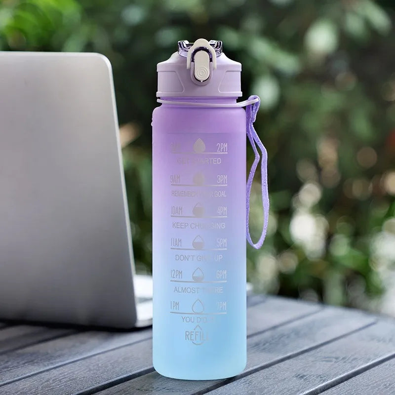Large Capacity Sports Water Bottle Portable Outdoor Travel Cup Camping Gym Fitness Equipment Plastic Design