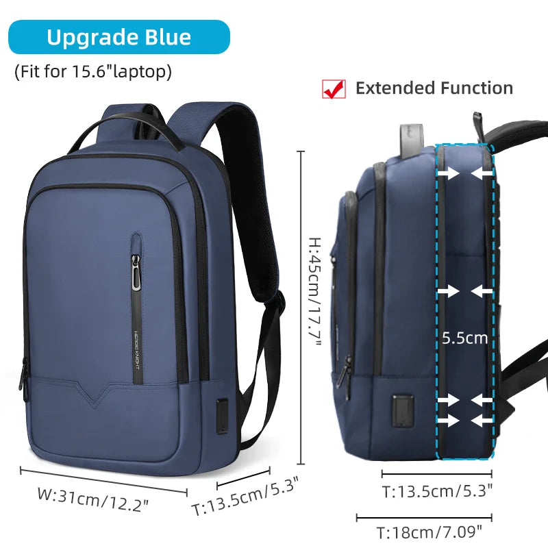 Slim Man Laptop Backpack Waterproof School Bag with USB Charging for Boys Teenagers Luxury Backpack Men on Work