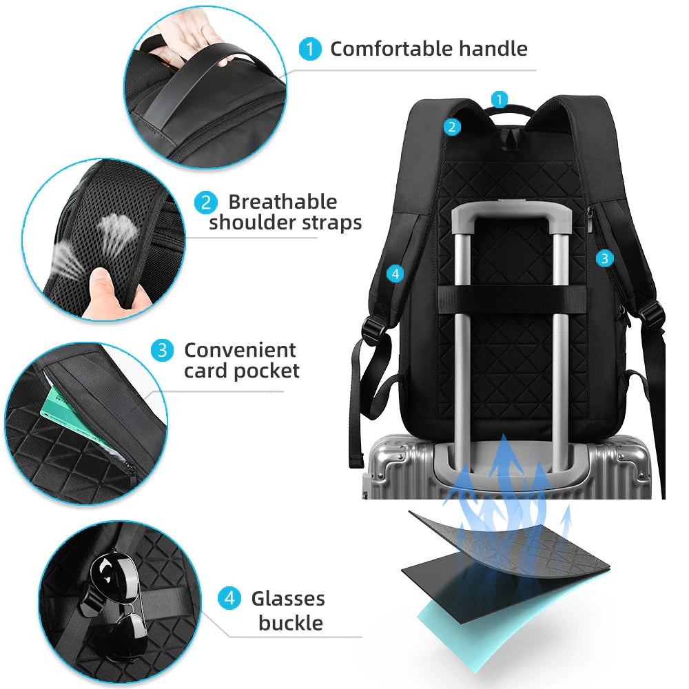 Slim Man Laptop Backpack Waterproof School Bag with USB Charging for Boys Teenagers Luxury Backpack Men on Work