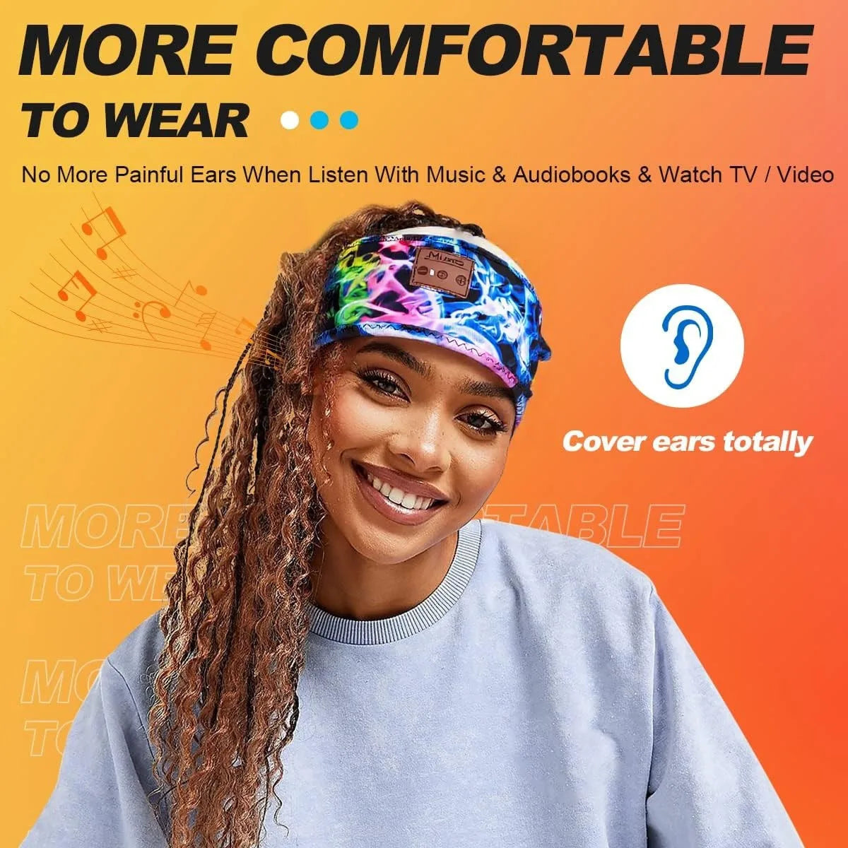 Wireless Bluetooth Music Eye Mask Sports Headband Anti-Noise Headphones Talk Running Yoga Music Headwear Wireless Sleep Headphon