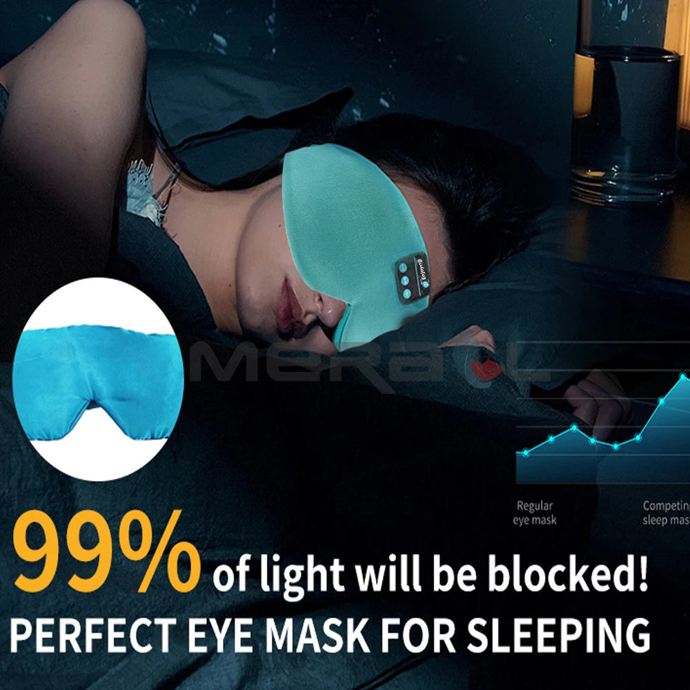 Soft Sleep Mask Bluetooth Wireless Headphones Sleeping Headphones Adjustable Music Eye Mask Silk for Sleeping Mask Eyemask Sleep