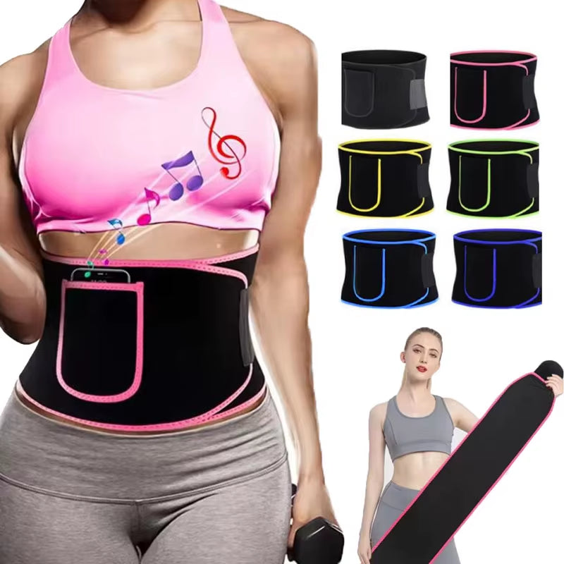 Sports Sweat Burst Waist Support Belt Shape Running Durable Waist Abdominal Fat Burning Training Belt Sauna Set Waist Trimmer